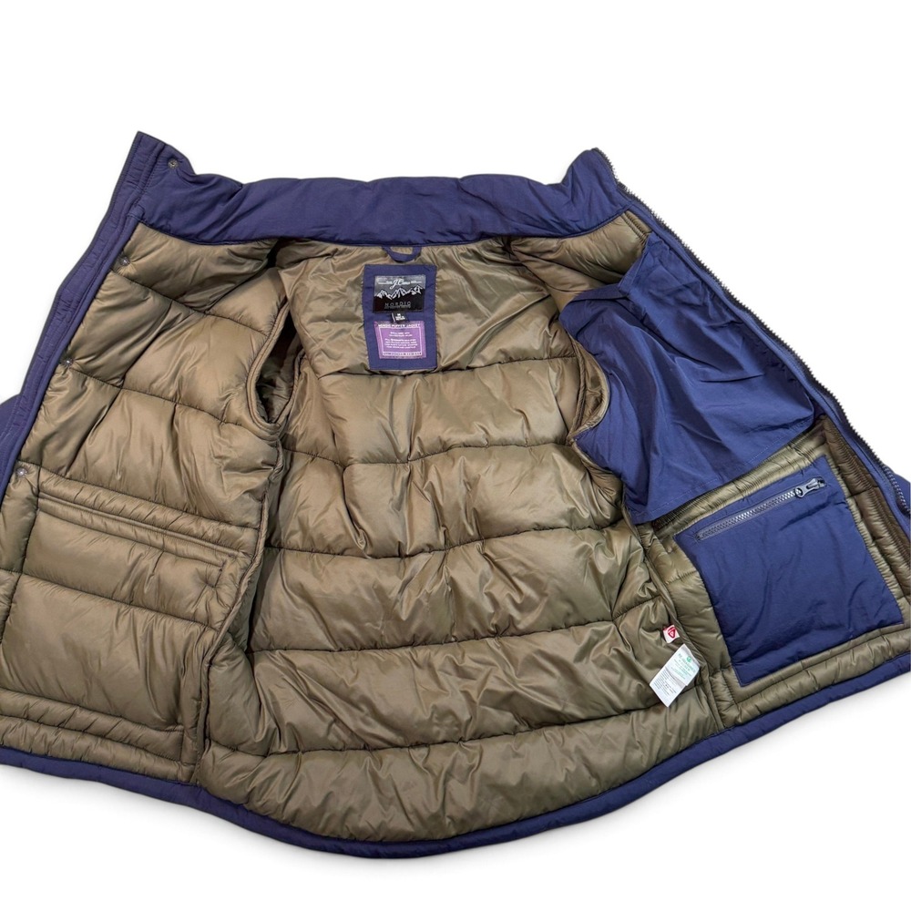 J Crew Nordic Puffer Jacket Mens Medium Navy Blue Primaloft Insulated AZ580 - Picture 4 of 14